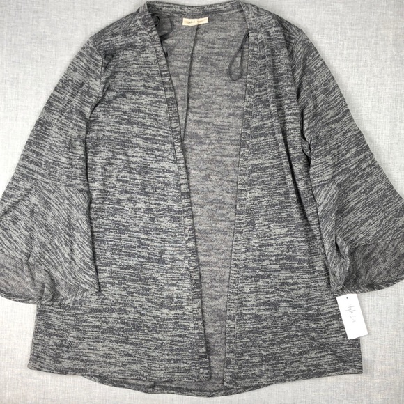 Medium XLarge Style & Co Gray Open Front Cardigan - Picture 2 of 5